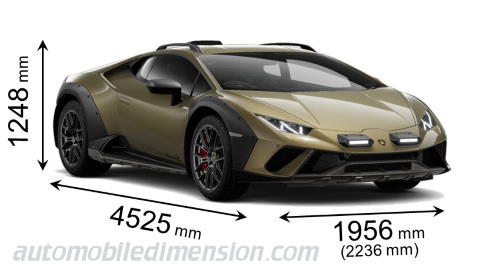 Lamborghini Huracán Sterrato 2023 dimensions with length, width and height