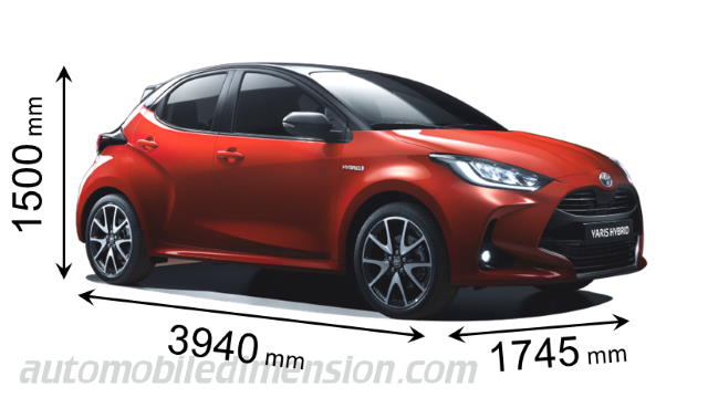 Toyota Yaris 2020 dimensions with length, width and height
